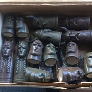 Vintage Ceramic Chess Pieces